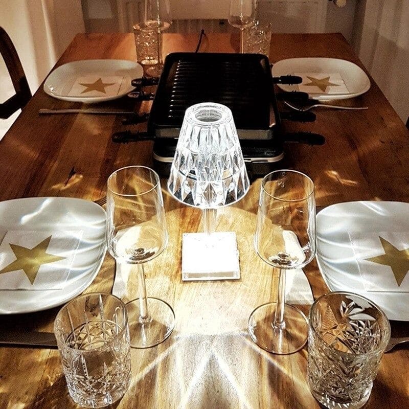 GlimmerLux - Tafel lamp van kristal met 3-niveaus touch dimmer