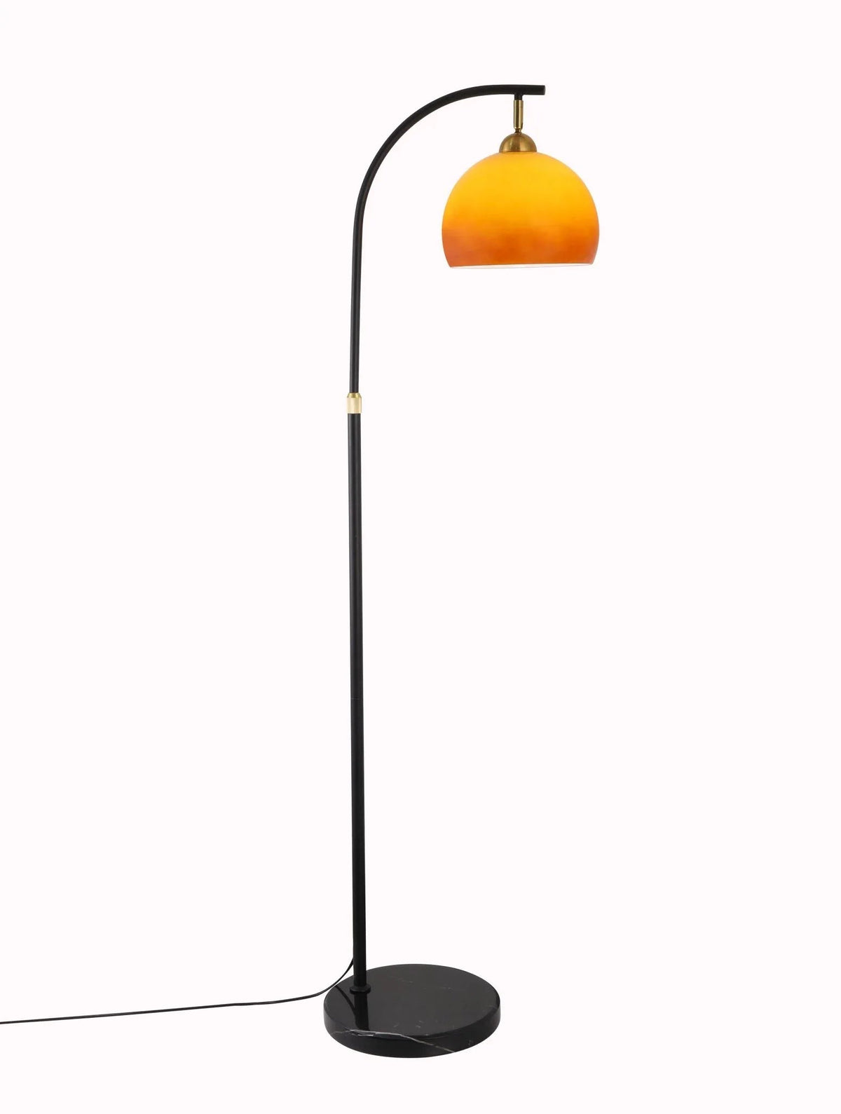 Bauhaus Arc Vloerlamp met Glazen Lampenkap – Minimalistische Designlamp