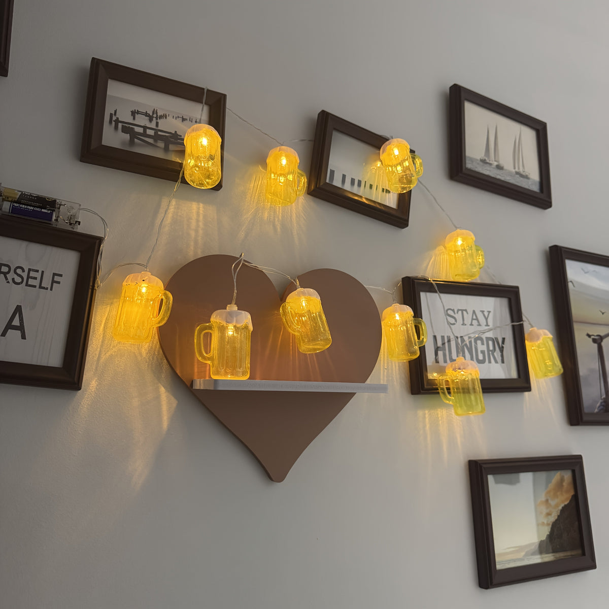 Oktoberfest Bierpul Lichtslinger – 20 Warmwitte LED-lampjes, Batterijgevoed