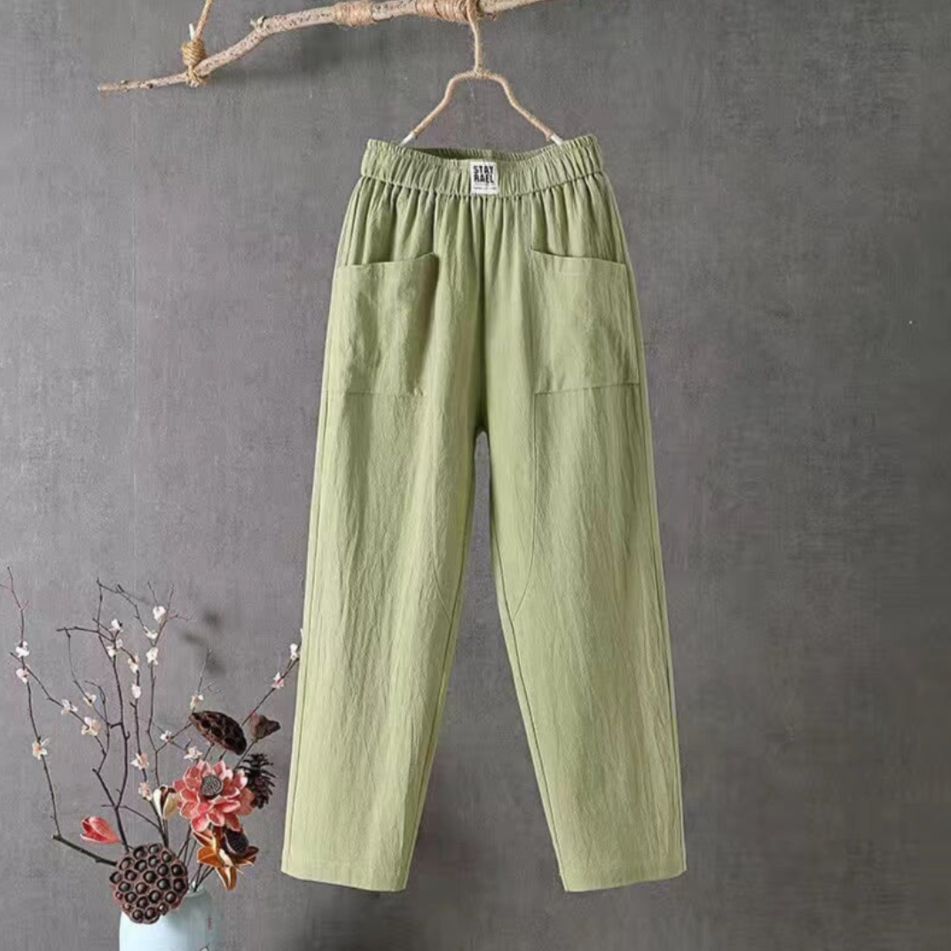 Casual Broek met Elastische Taille en Zakken voor Dames | Ideaal voor Warme Dagen