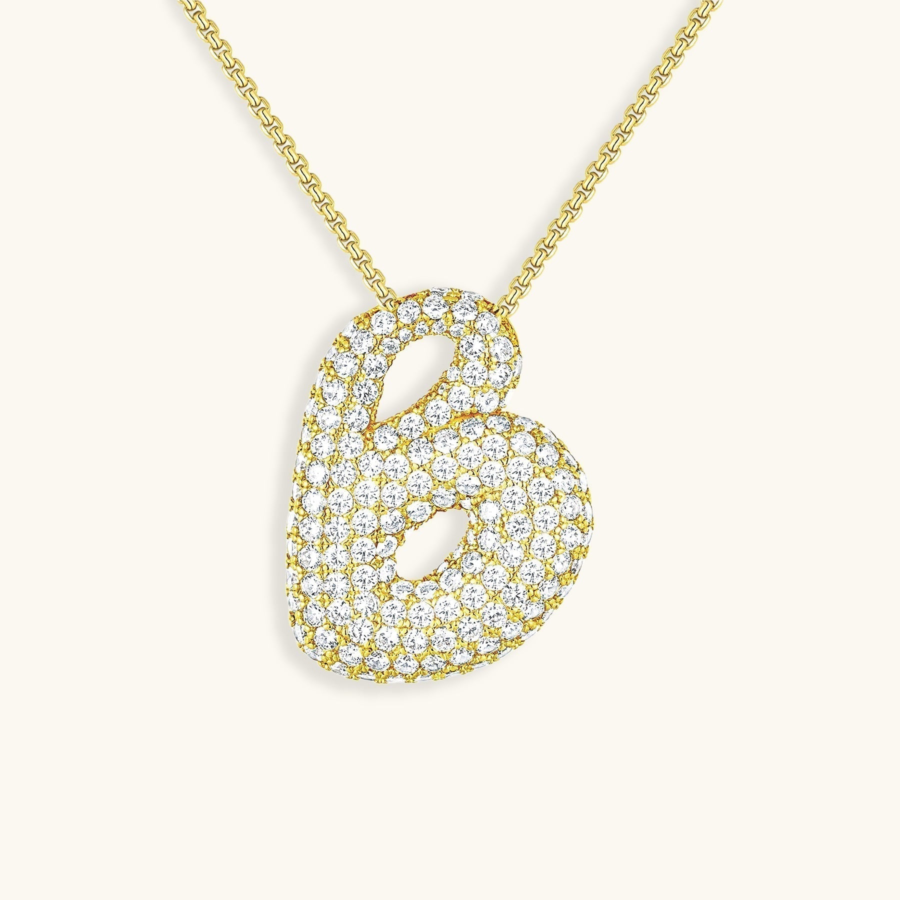 Bubble Initial-Diamant-Halsketting