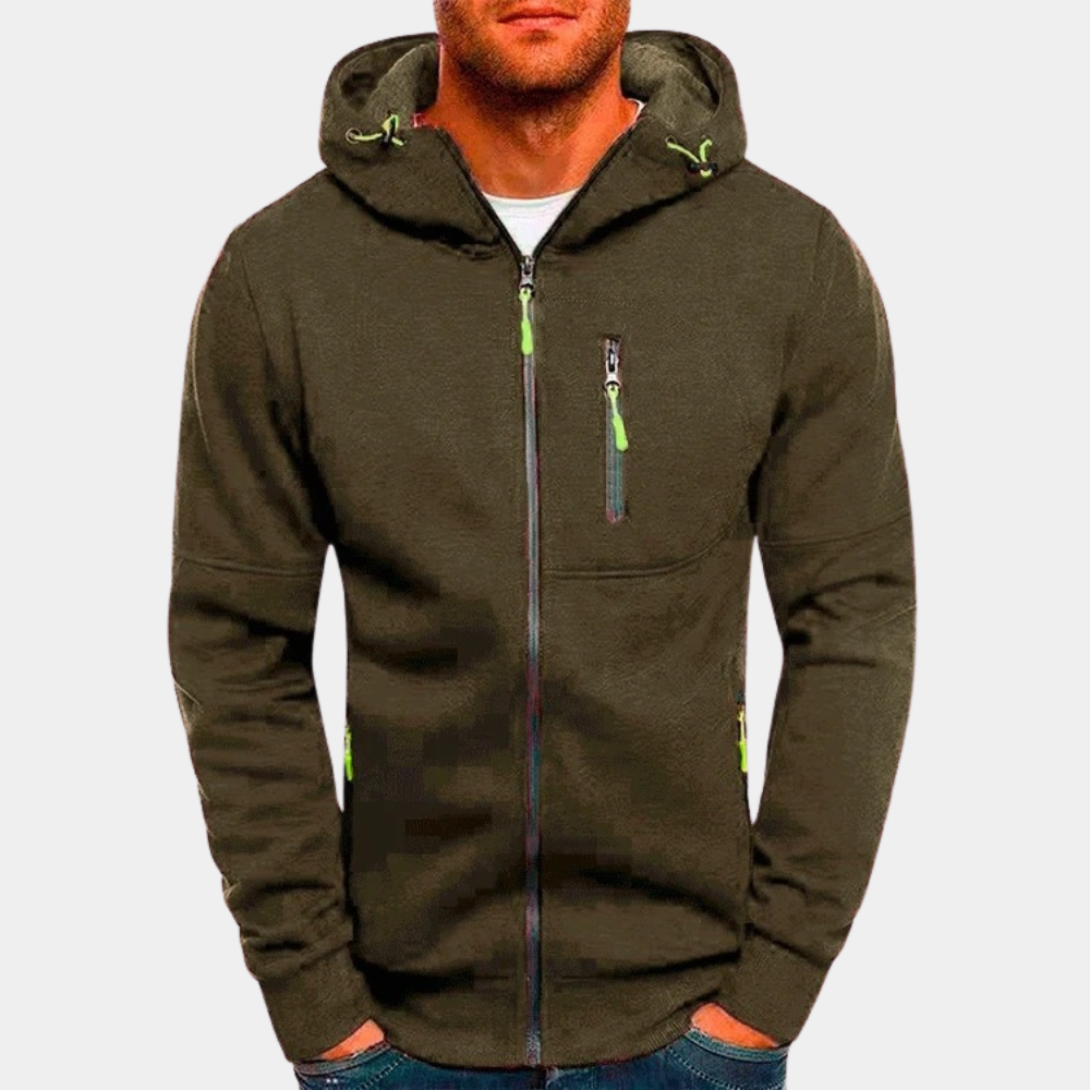 Karl | Casual heren hoodie met rits