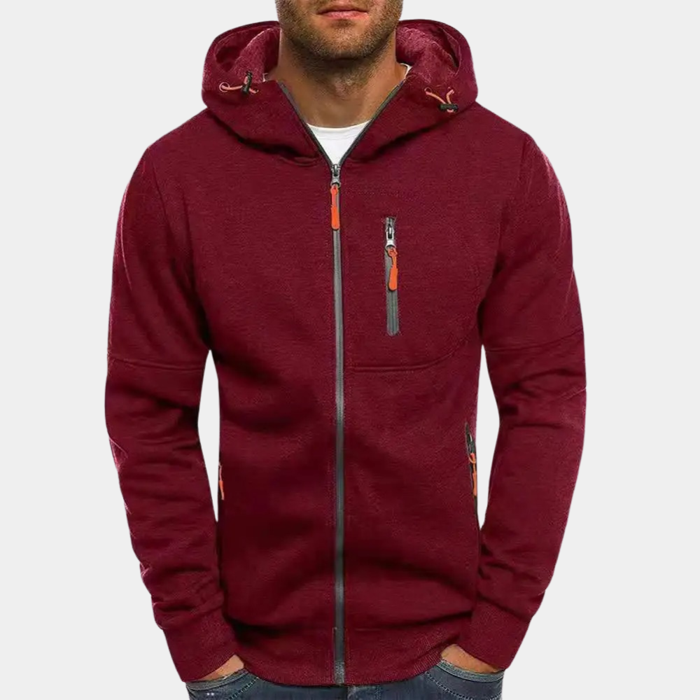 Karl | Casual heren hoodie met rits