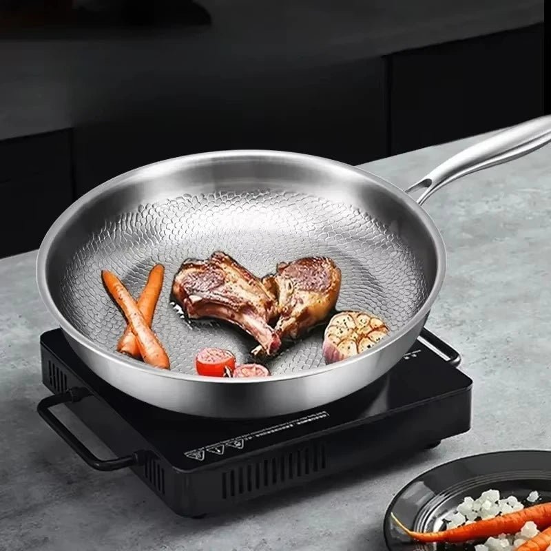 COOKVION – Titanium Gehamerde Anti-aanbak Koekenpan Voor Inductiekookplaten En Moderne Keukens