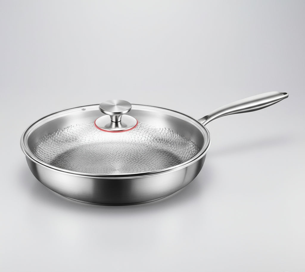 COOKVION – Titanium Gehamerde Anti-aanbak Koekenpan Voor Inductiekookplaten En Moderne Keukens