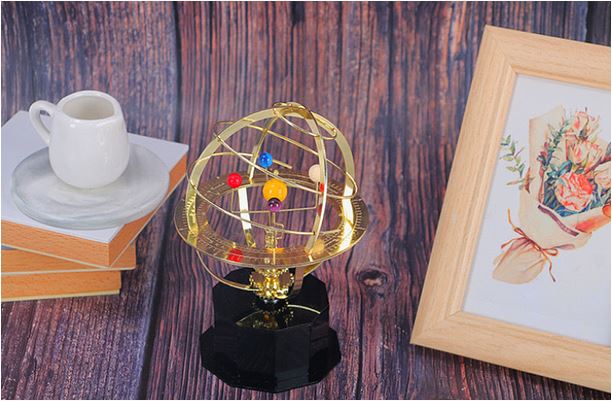 BowLift | Grand Orrery Model Handgemaakte Mechanische Messing Zonnestelsel Replica (5 Planeten)