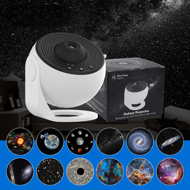 CelestialGlow 12-in-1 HD-sterrenprojectorlamp Met Rotatie