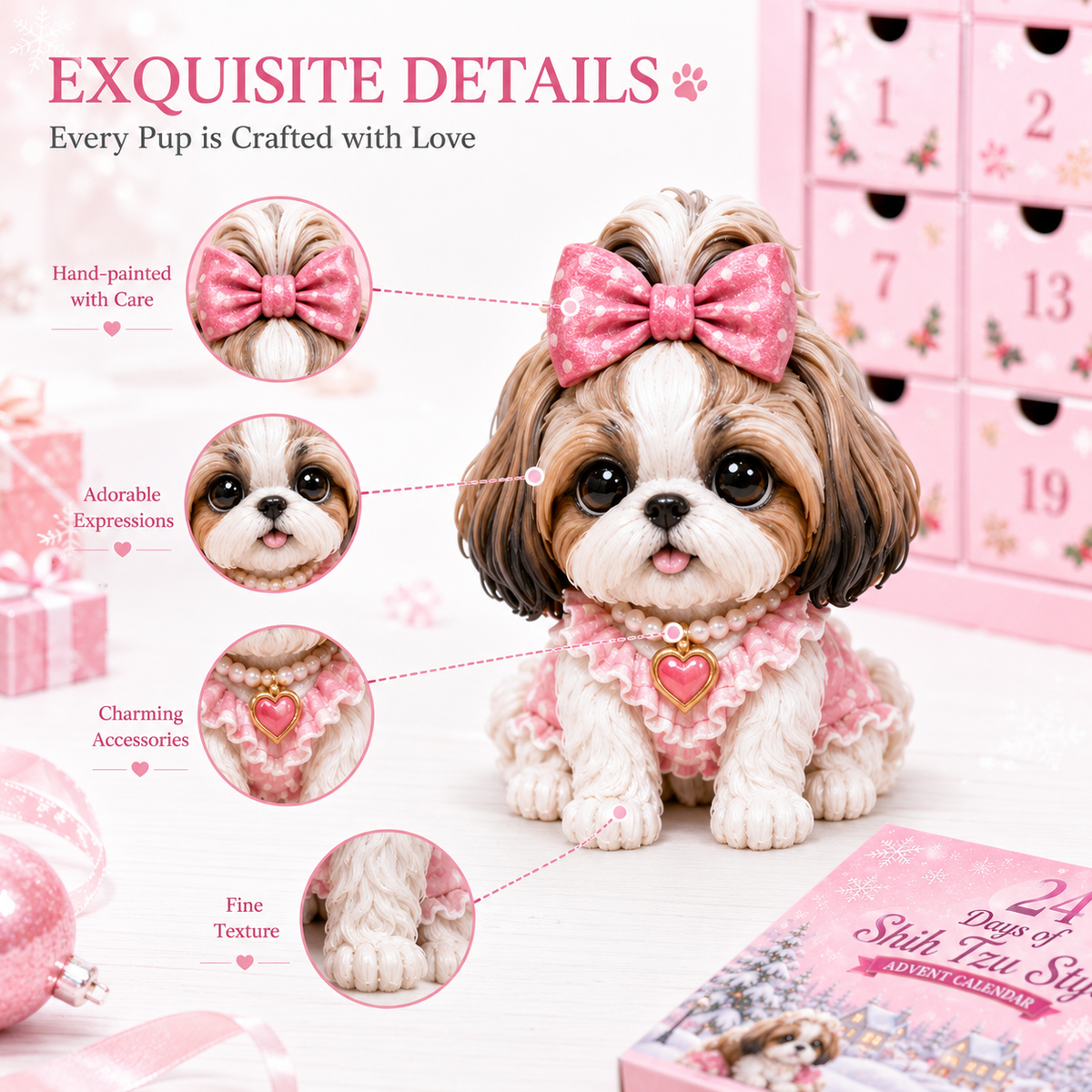 Christmas Shih Tzu Adventskalender – 24 Unieke Verzamelitems voor Hondenliefhebbers