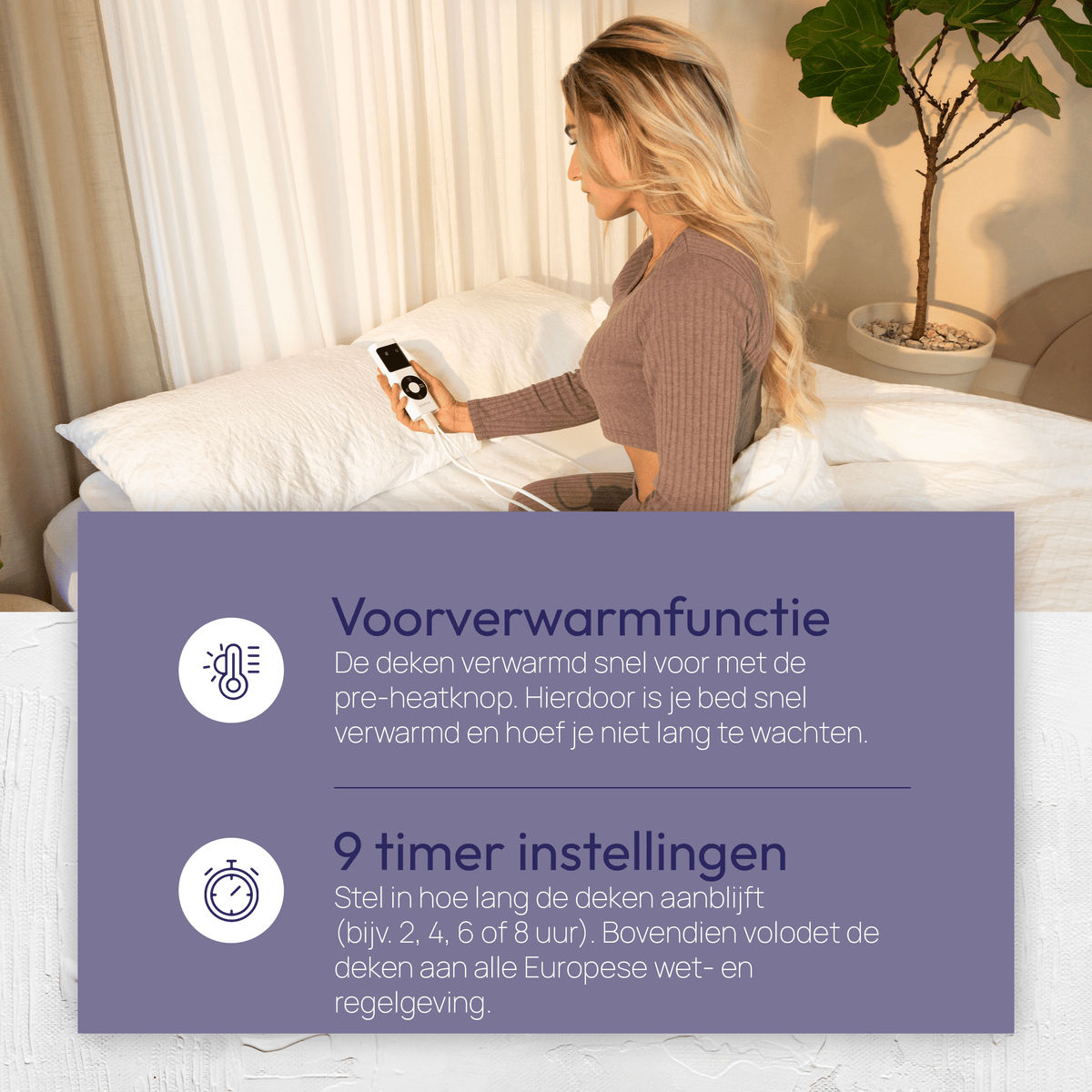 Elektrische onderdeken met voorverwarmfunctie – 190x80 cm