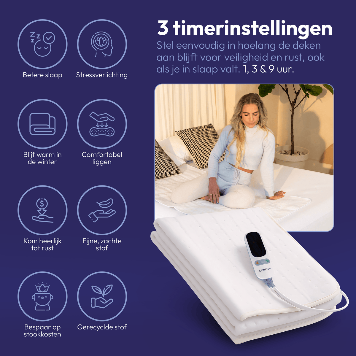 Elektrische Deken 190 x 90 cm – Met Aparte Voetenzone