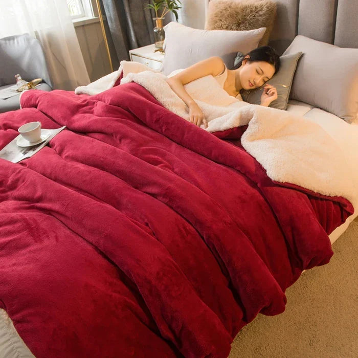 CozyNest Omkeerbare Woldeken – Flanel & Kasjmier Warmtedeken voor de Winter
