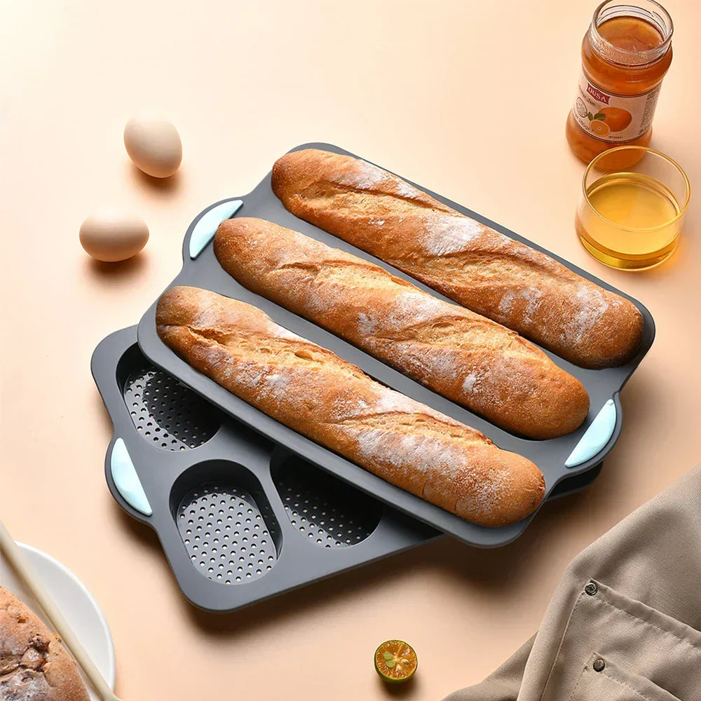 Siliconen Baguette Bakvorm met Antiaanbaklaag – Flexibele Broodbakvorm