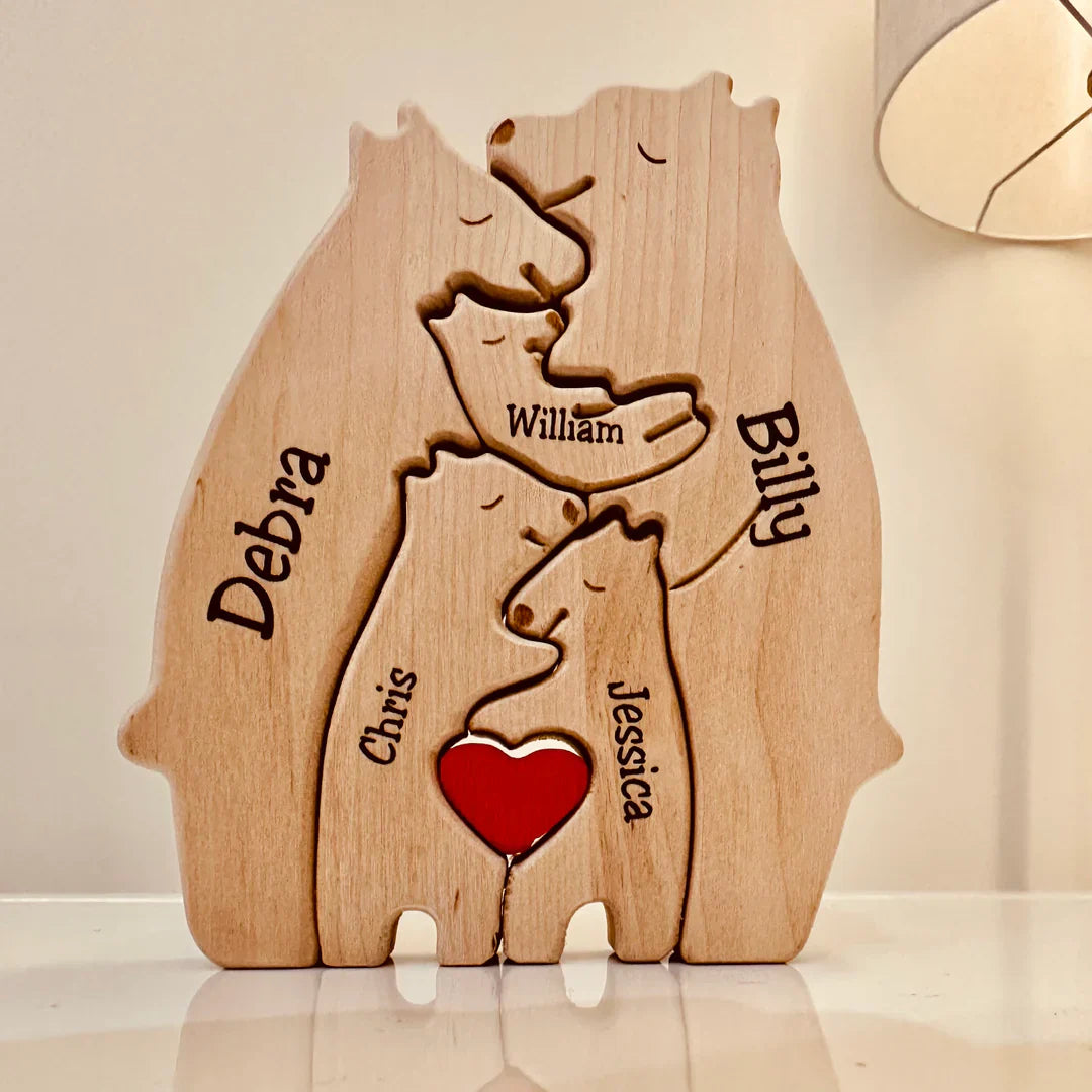 Houten Beerfamilie | Personaliseerbare en unieke decoratie voor een warme, persoonlijke touch