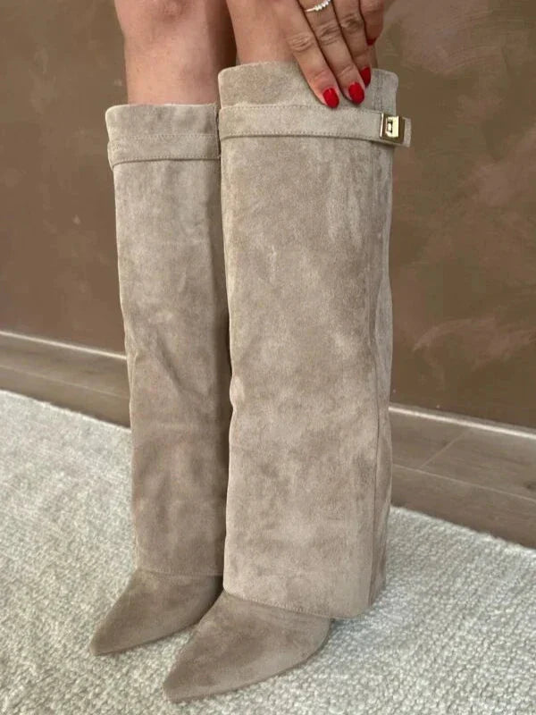 Dames Hakkenlaarzen Elegante PU-leer Blokhak