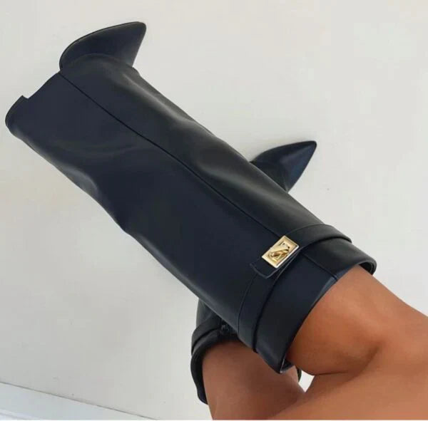 Dames Hakkenlaarzen Elegante PU-leer Blokhak