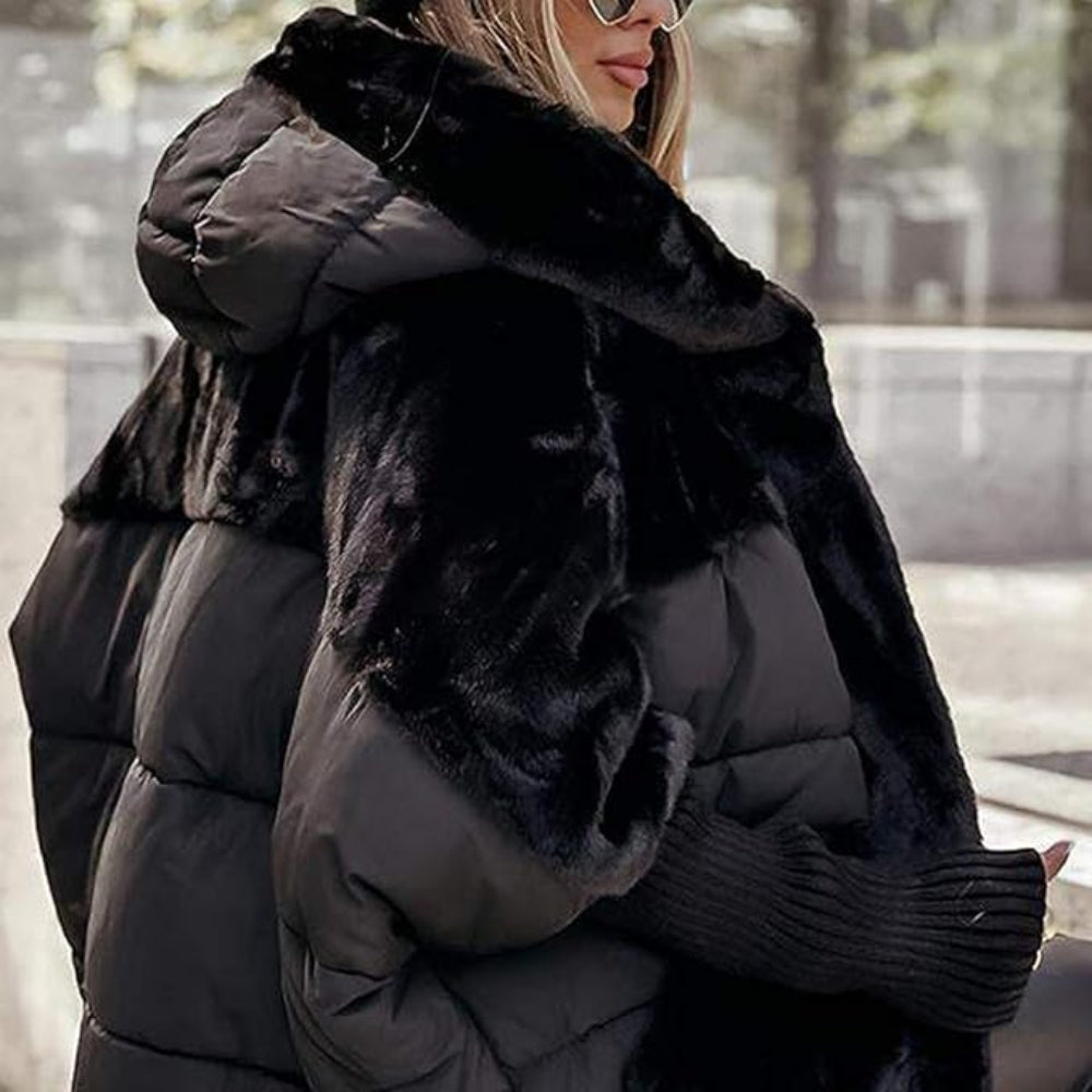 CozyShell Plus Size Dames Pufferjacke – Warme Winterjacke met Capuchon en Dikke Vulling