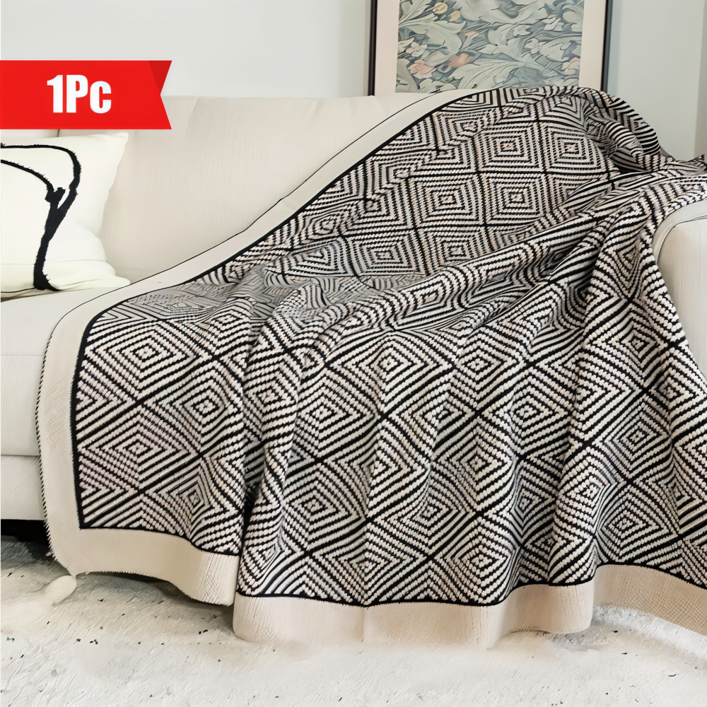 GeoComfort Fleece-Dekens – Zacht, licht polyester met moderne print