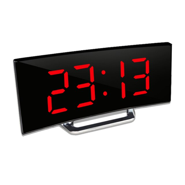 Digitale klok | LED Spiegelwekker | Automatische dimming verblindingsvrij | CurveClock