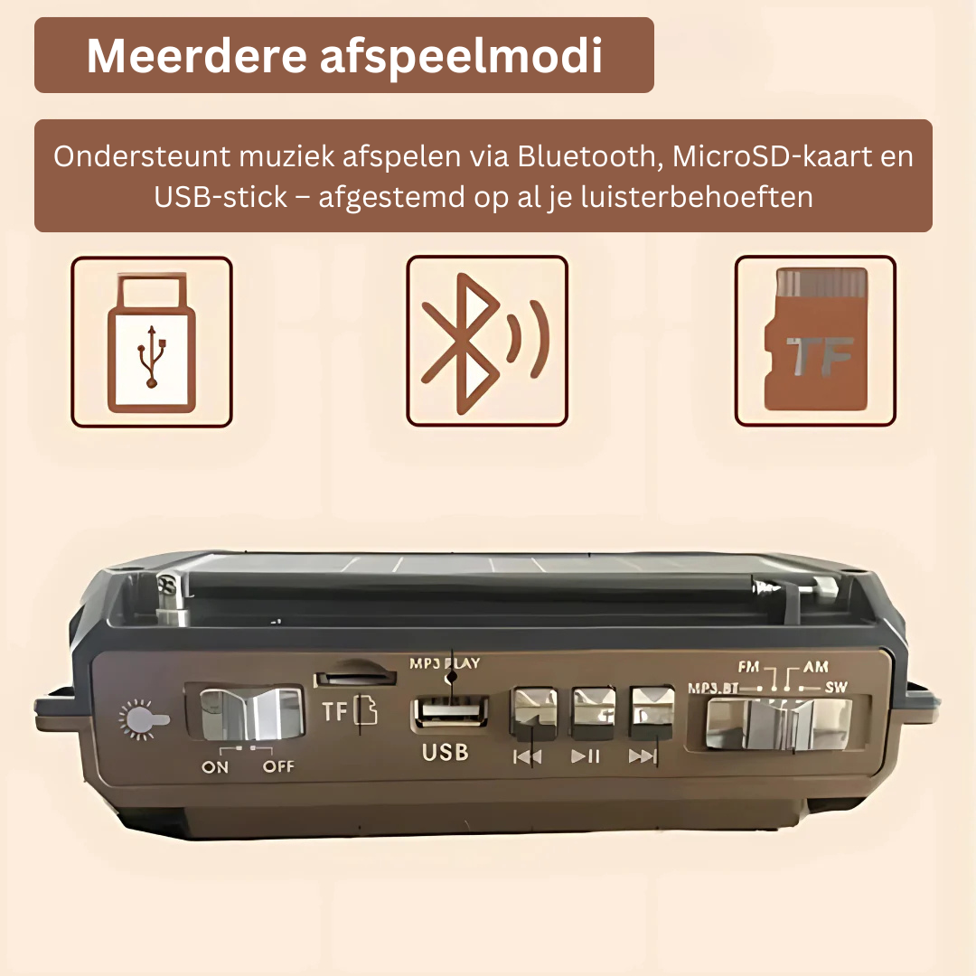 Serein | Noodradio met Powerbank – elegant ontwerp – hoog-fidelity geluid – oplaadbaar