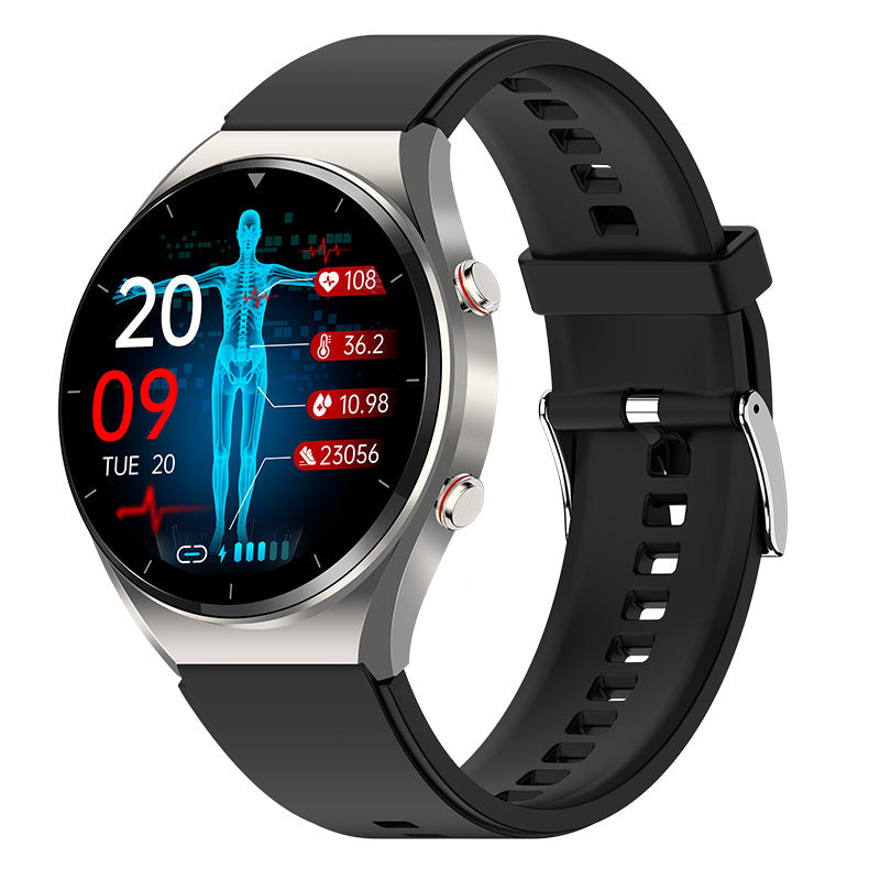 Een-Klik Bloedglucose|Bloedglucose Bloeddruk EKG|EKG HRV Hartslagmonitor Gezondheids-Smartwatch