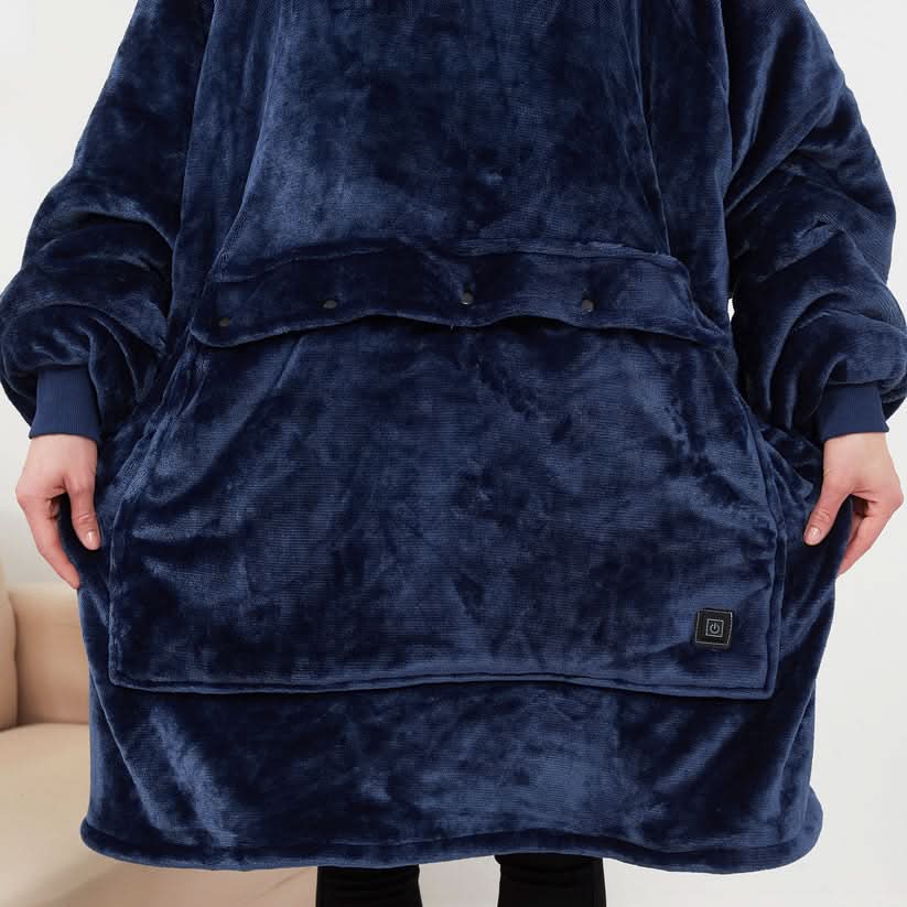 USB Verwarmde Hoodie Deken – Zachte Elektrische Draagdeken voor Gezellig Thuiscomfort