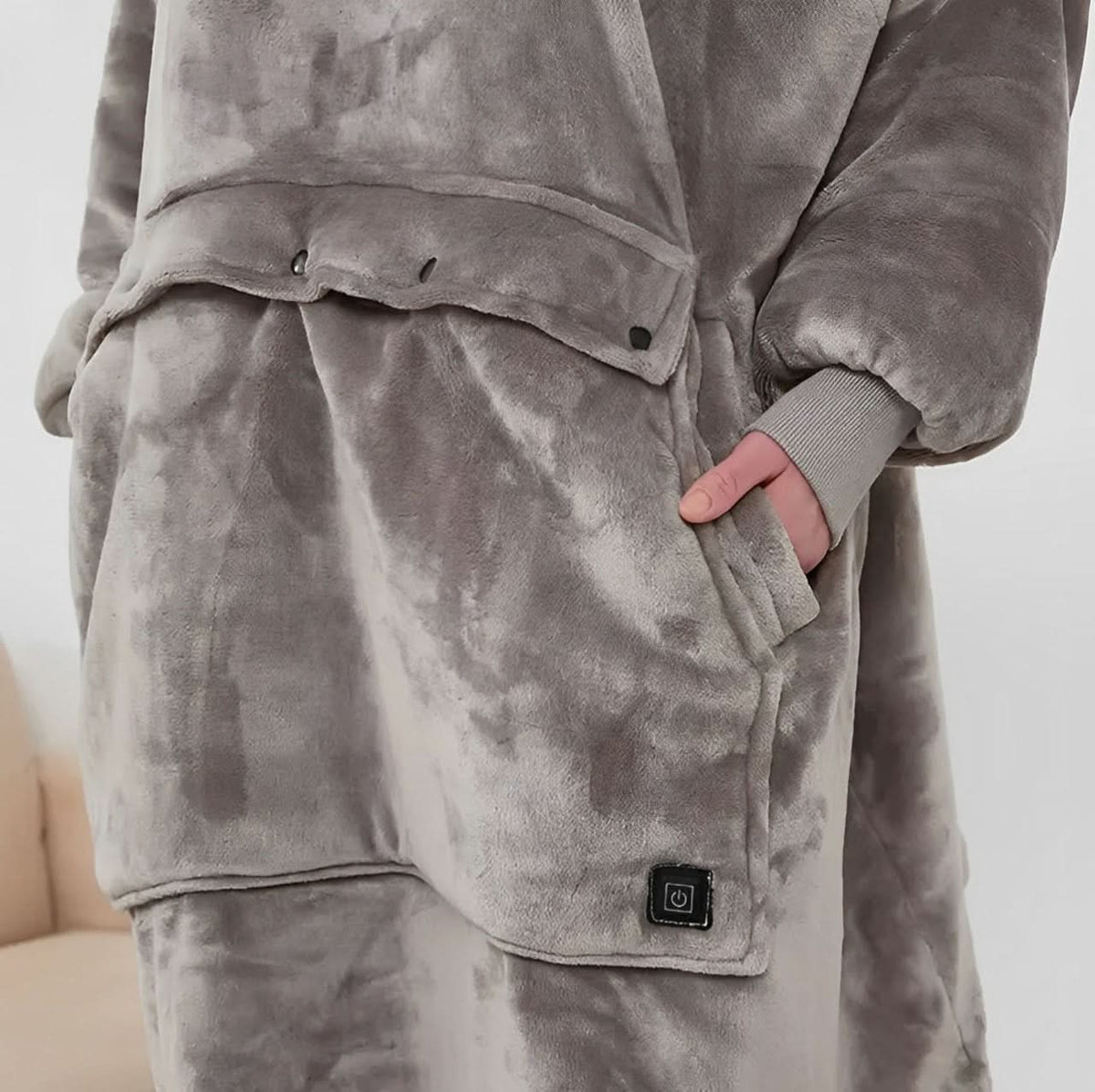 USB Verwarmde Hoodie Deken – Zachte Elektrische Draagdeken voor Gezellig Thuiscomfort