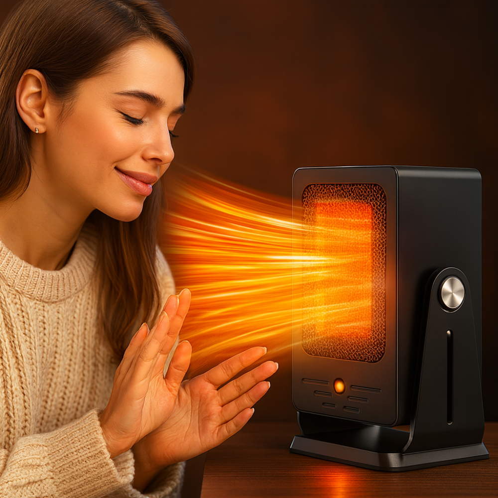 Keramische Elektrische Kachel 900W – Draagbaar met Instelbare Thermostaat