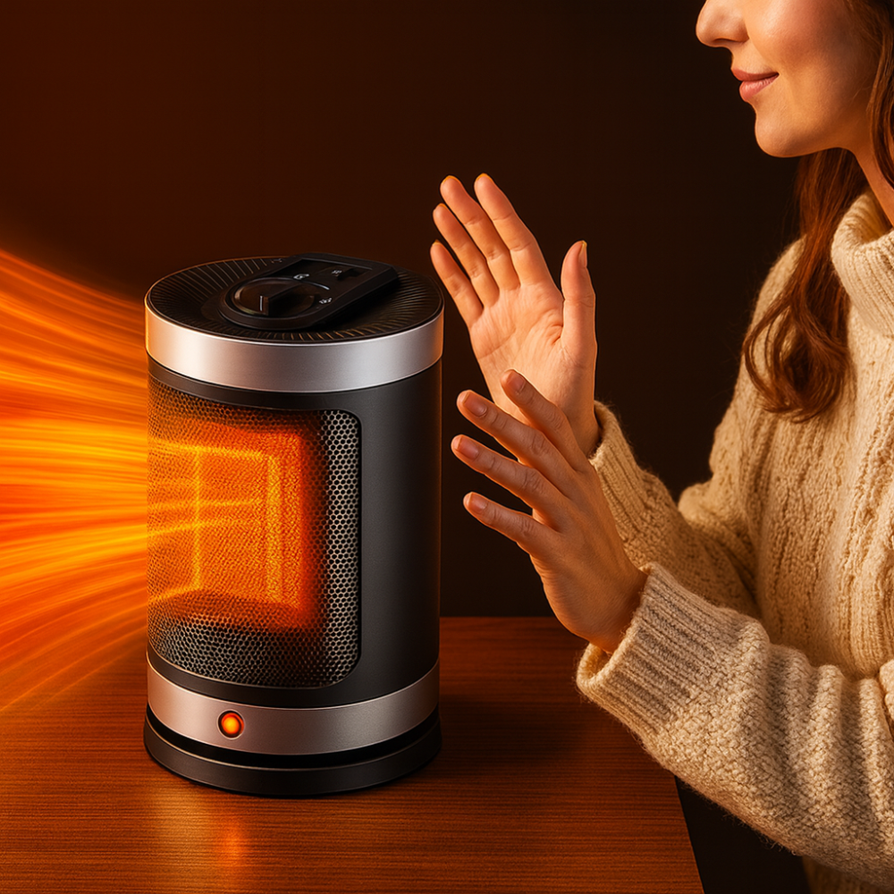 Keramische Elektrische Kachel 900W – Draagbare Verwarming met Thermostaat