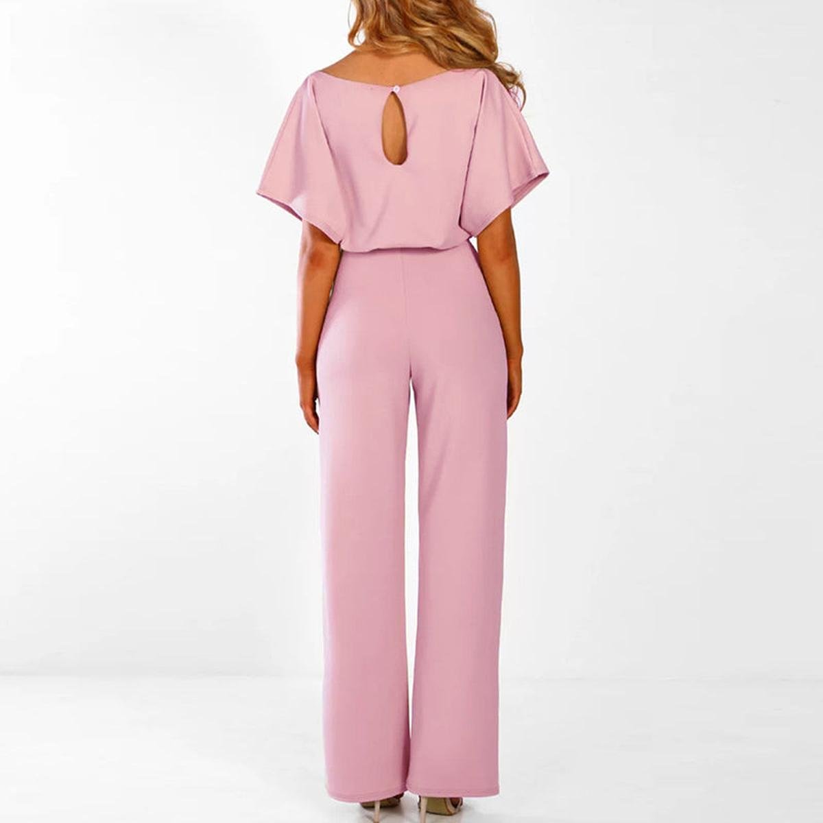 Viola | Dames Casual Korte Mouwen Jumpsuit met Ceintuur