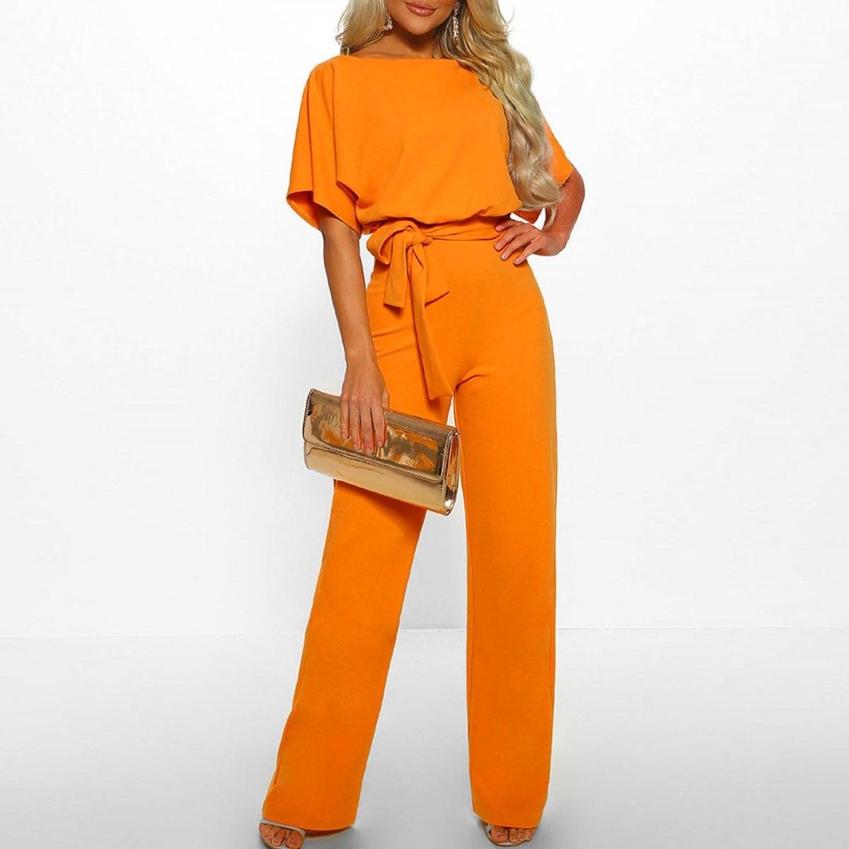 Viola | Dames Casual Korte Mouwen Jumpsuit met Ceintuur
