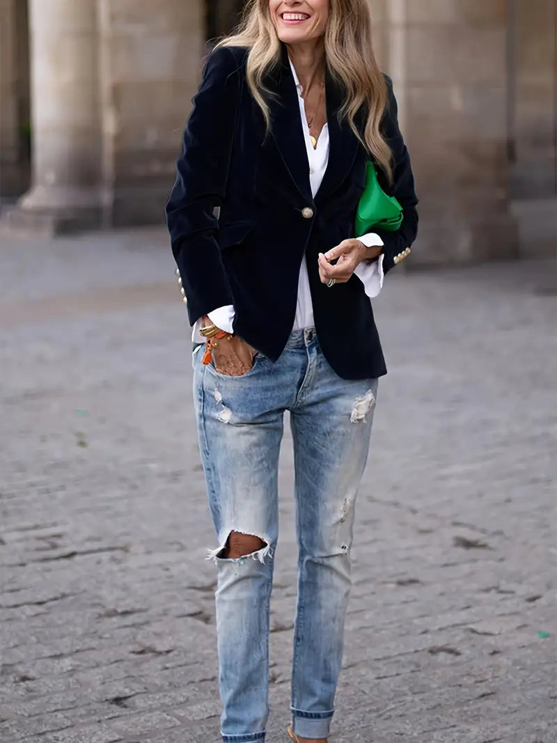 VelvetChic – Elegante Blazer | Luxe Fluwelen Blazer voor Stijlvolle Raffinement