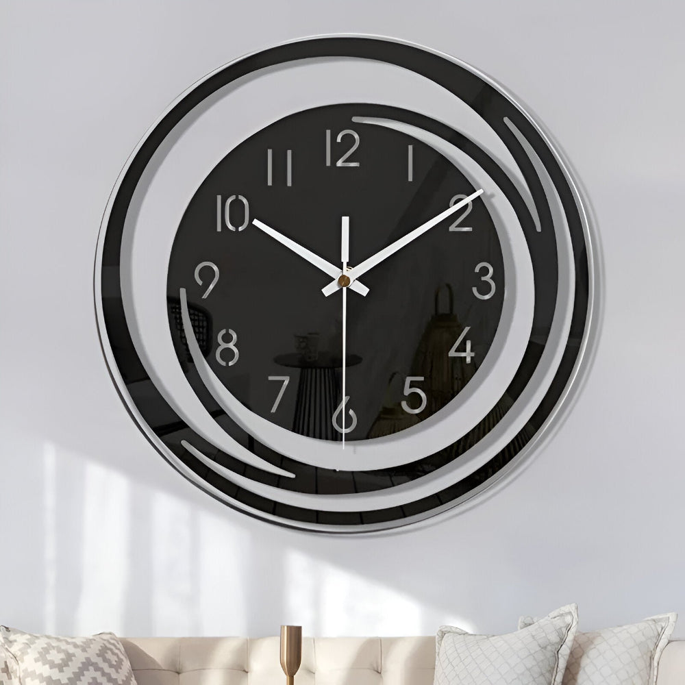 Sorana - Moderne Zwarte Acryl Wandklok In Scandinavisch Design 30 cm