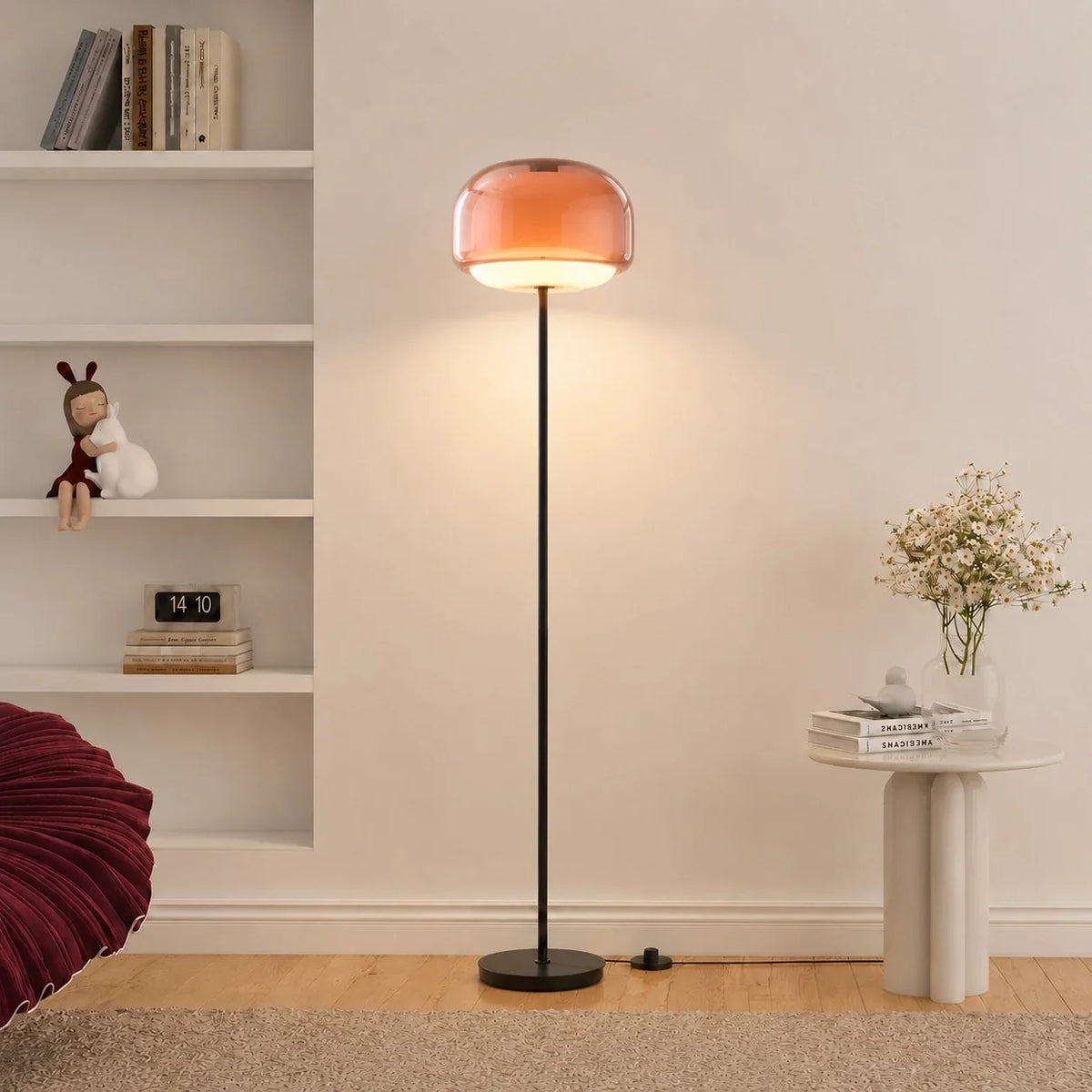 Moderne Glazen Vloerlamp – Elegante Designlamp met Sfeerverlichting