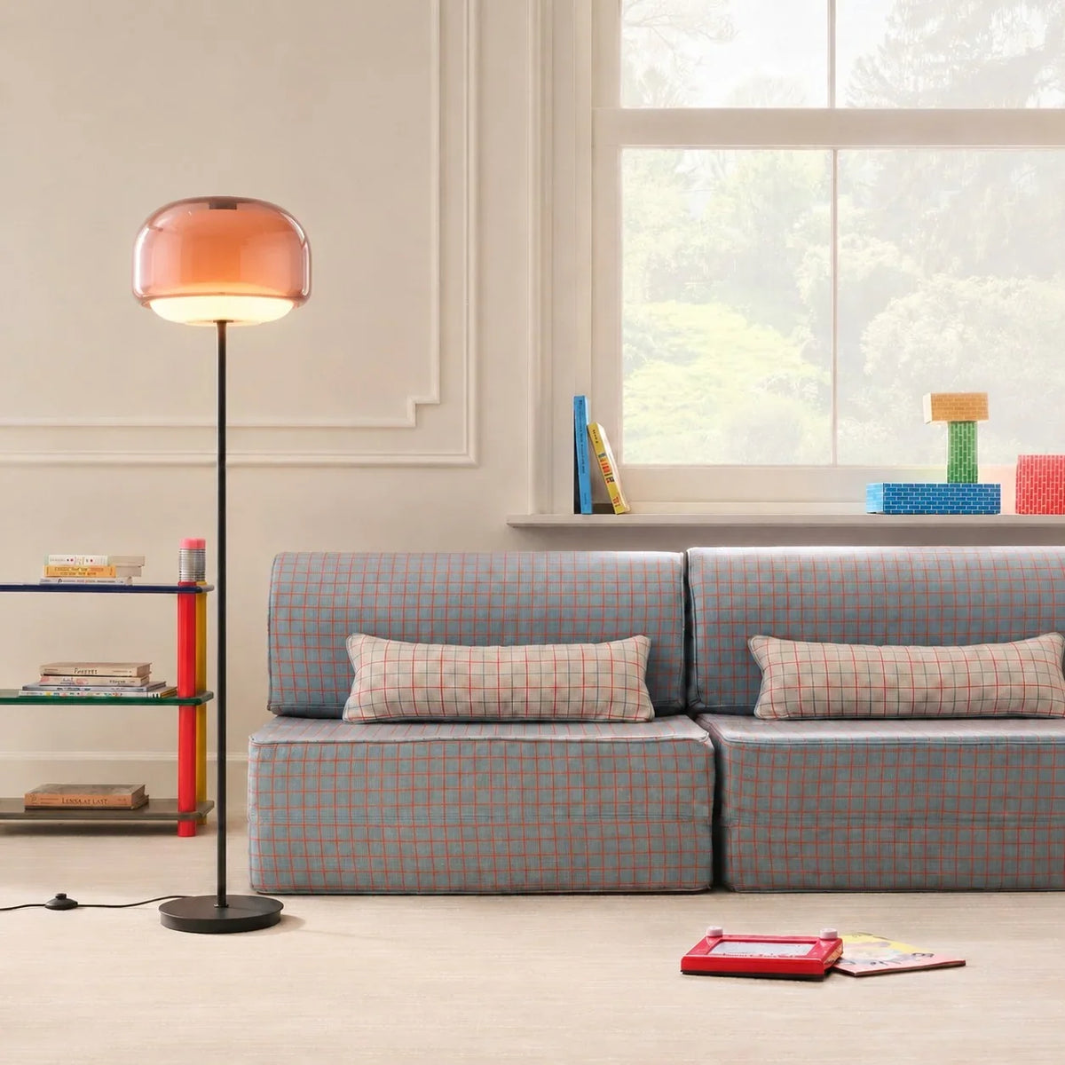 Moderne Glazen Vloerlamp – Elegante Designlamp met Sfeerverlichting