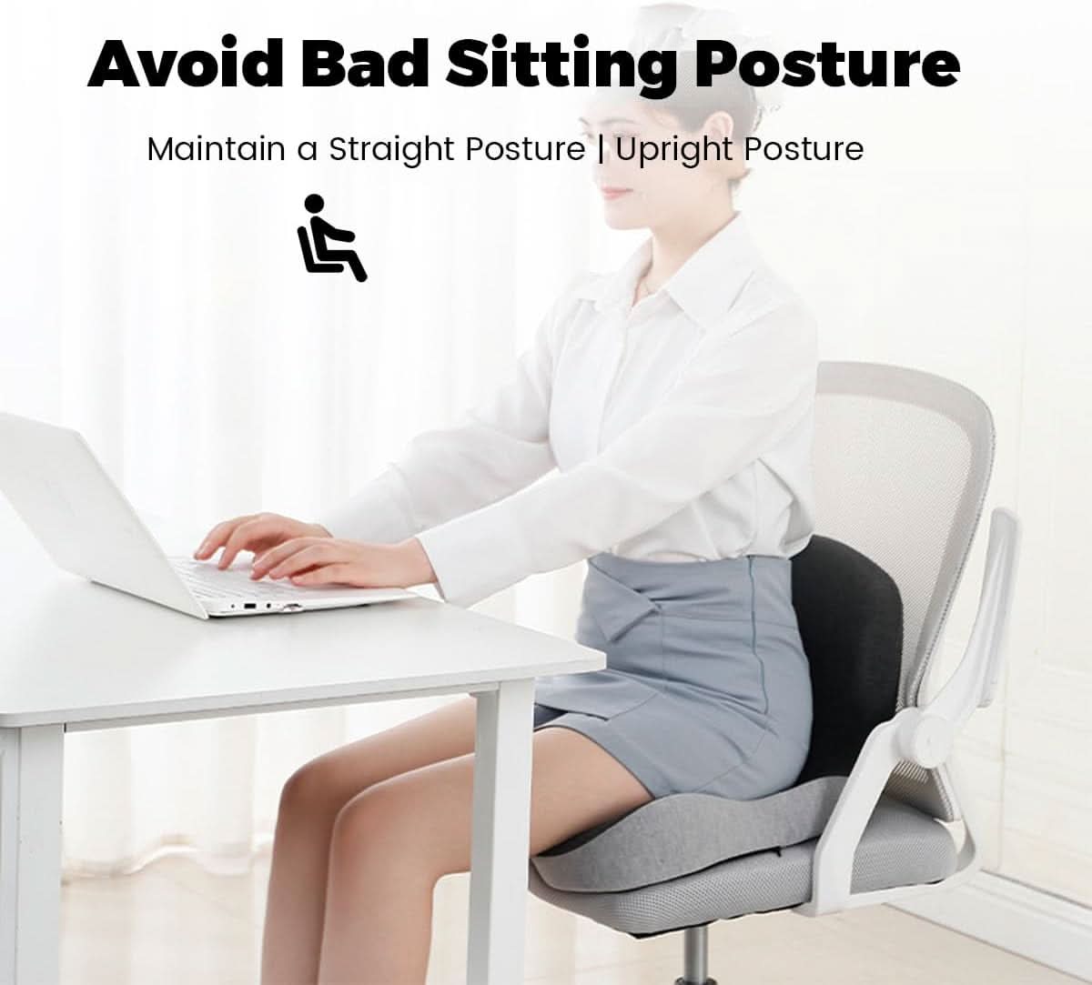 ErgoComfort Zitkussen – Ergonomisch Geheugenschuimkussen voor Rugsteun en Comfort