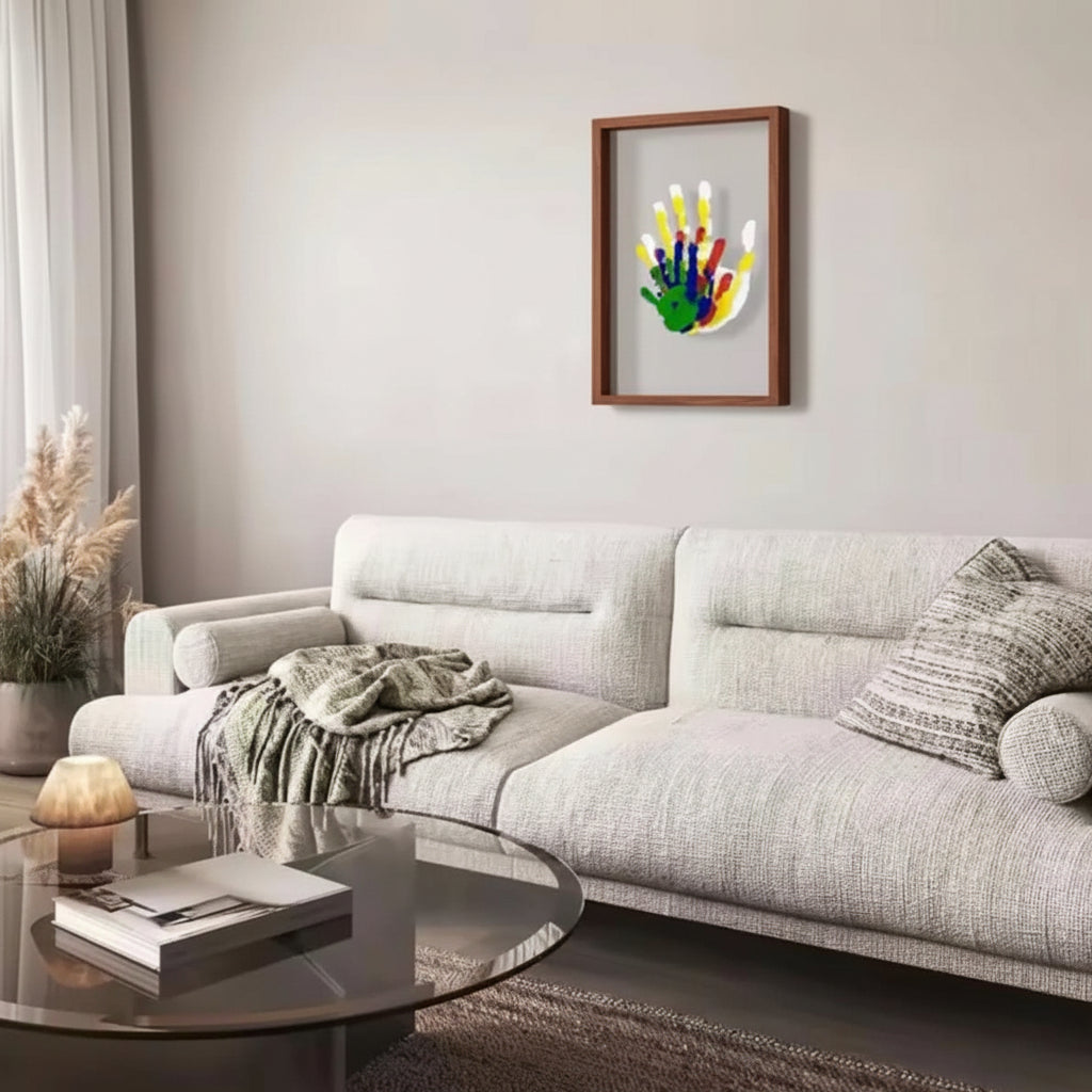 Kleine Sporen – Baby Herinneringslijst Van Hout Met Klei Voor Hand- & Voetafdrukken