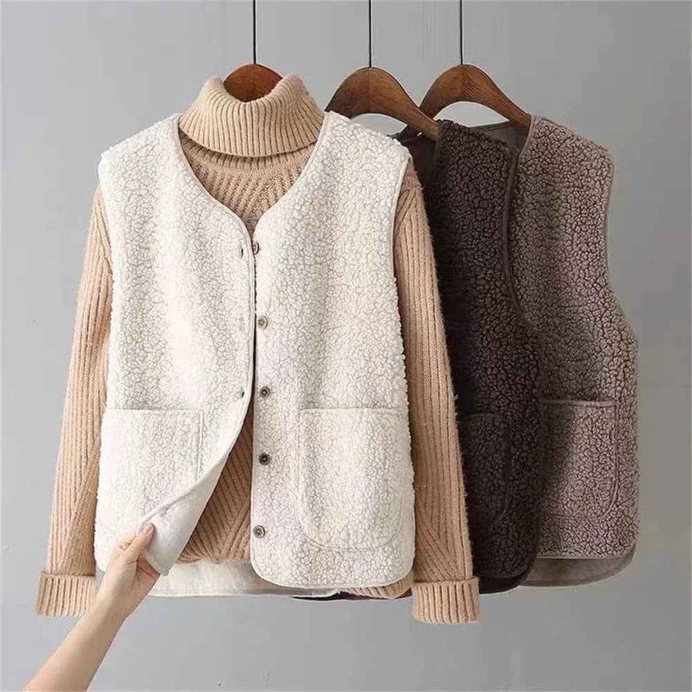 Mouwloos Vest met Knopen voor Dames | Ideaal voor Laagjes in de Herfst en Winter