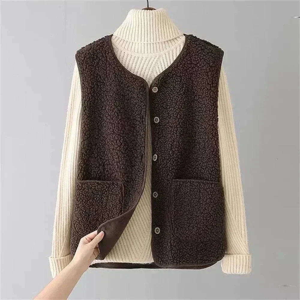 Mouwloos Vest met Knopen voor Dames | Ideaal voor Laagjes in de Herfst en Winter