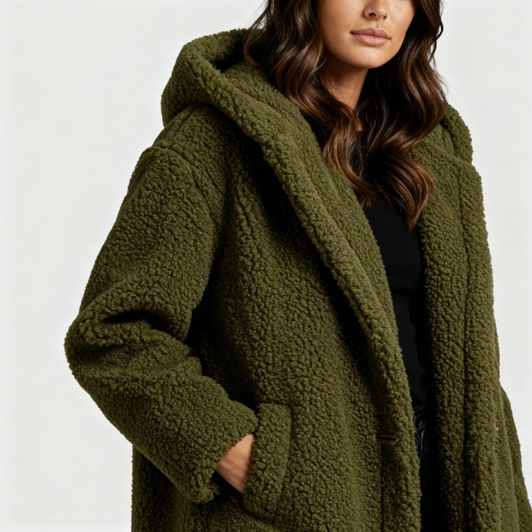 Dames Teddy Mantel met Kapuze | Heidi-Mode