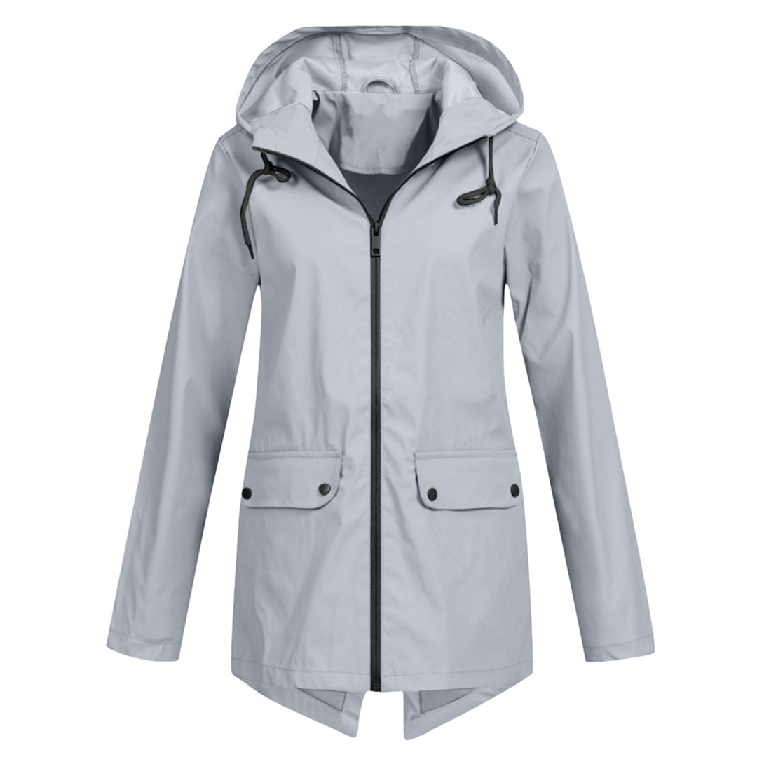 Lange Dames Regenjas met Capuchon – Waterdichte Jas voor Regenachtig Weer