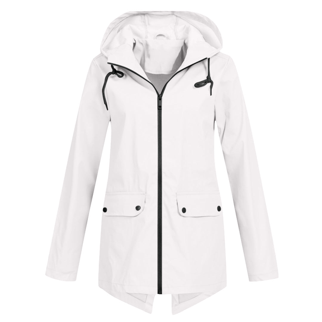 Lange Dames Regenjas met Capuchon – Waterdichte Jas voor Regenachtig Weer