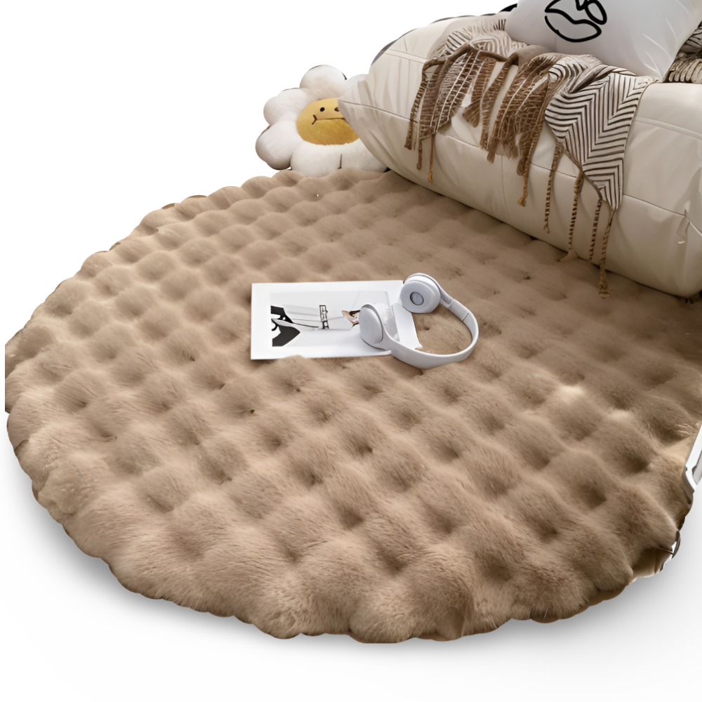 Ronde Zachte Antislip Deurmat – Gezellige Fleece Woondecoratie