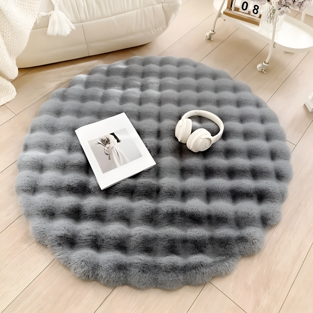 Ronde Zachte Antislip Deurmat – Gezellige Fleece Woondecoratie