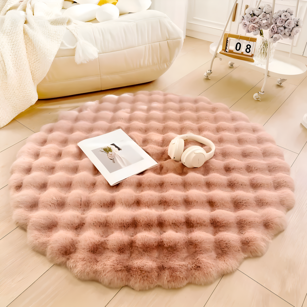 Ronde Zachte Antislip Deurmat – Gezellige Fleece Woondecoratie