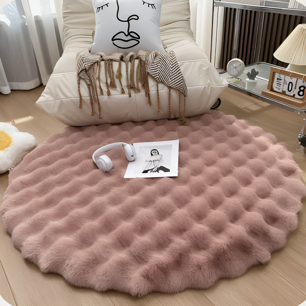 Ronde Zachte Antislip Deurmat – Gezellige Fleece Woondecoratie