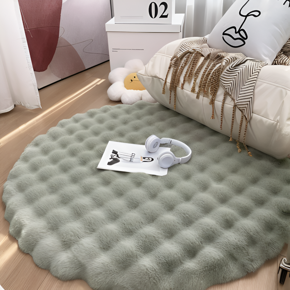 Ronde Zachte Antislip Deurmat – Gezellige Fleece Woondecoratie