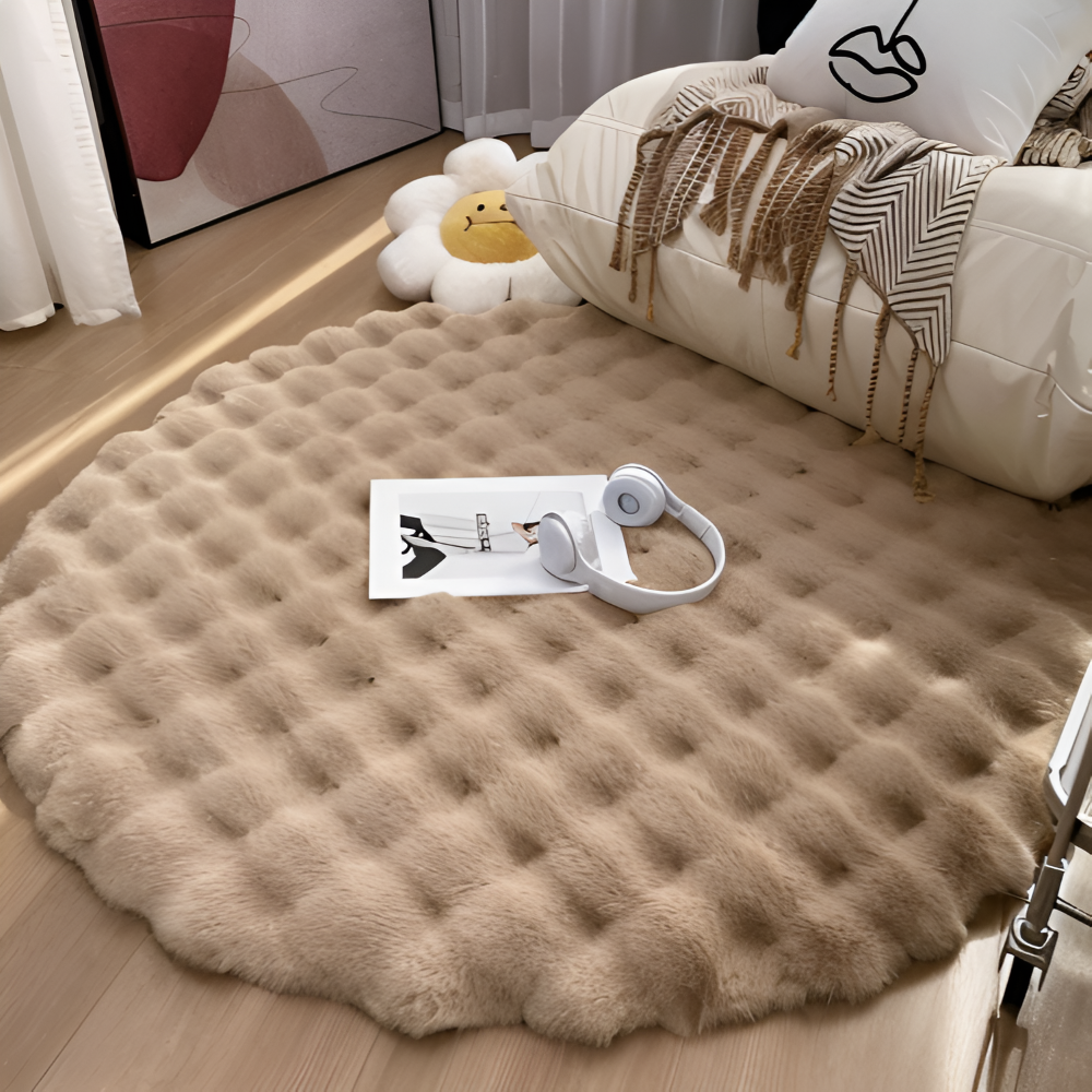 Ronde Zachte Antislip Deurmat – Gezellige Fleece Woondecoratie