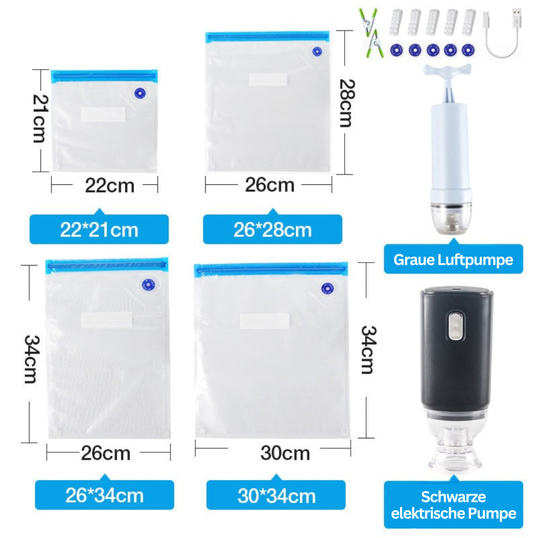 10 Herbruikbare Vacumeerzakken – FreshGuard