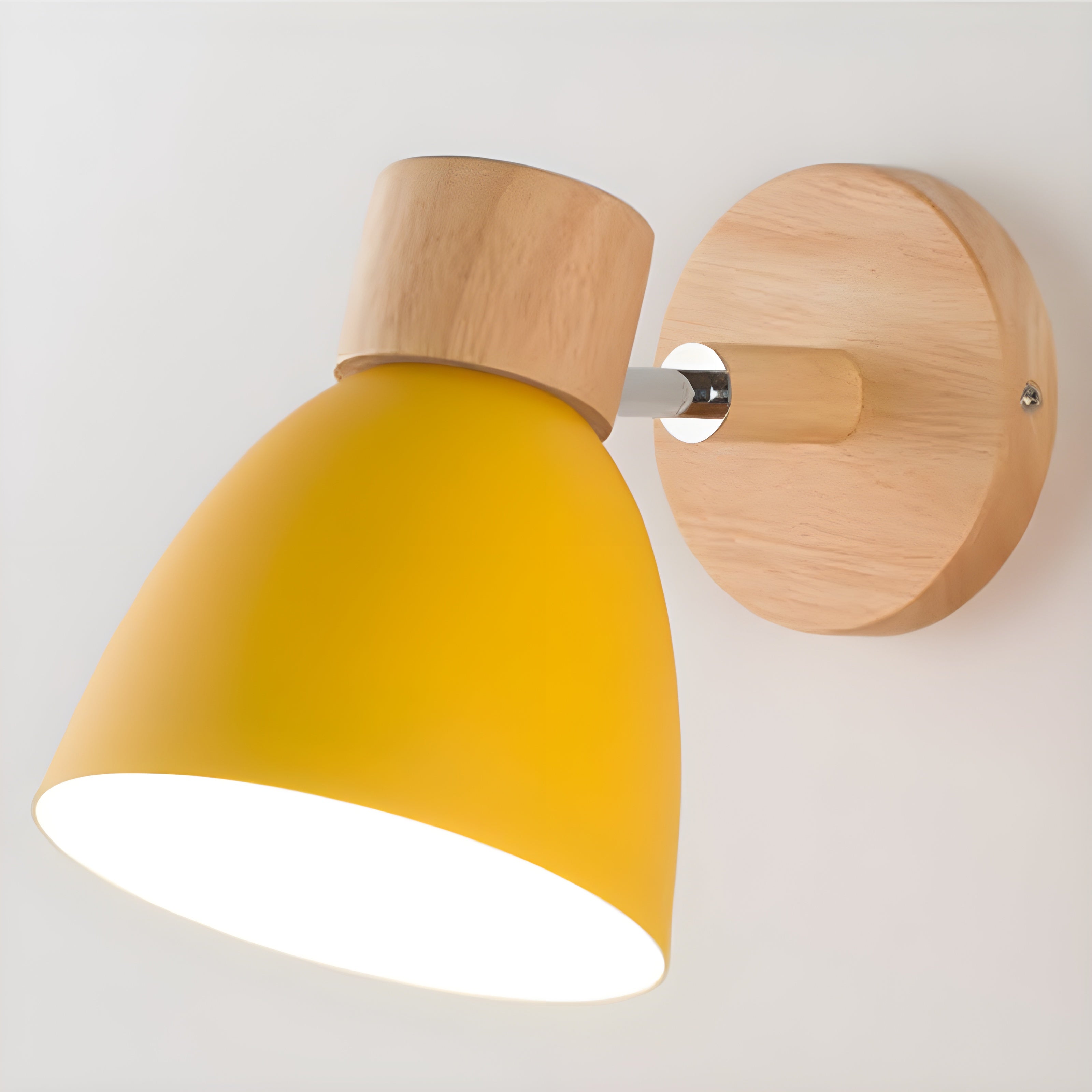 Houten Noorse Wandlamp met Schakelaar voor de Slaapkamer