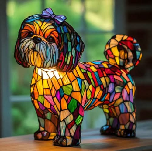 Schitterend Standbeeld – Artistieke LED-Nachtlamp Met Hondenras-Motiv